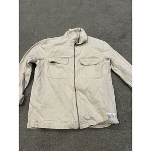 H & M Mens Fit Denim Trucker Jacket Beige Size Medium Excellent Condition